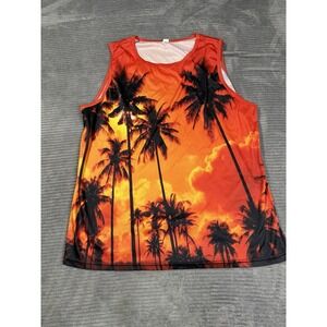 Scarface Tropical Orange & Black Sleeveless  Unisex Tank Top Xl